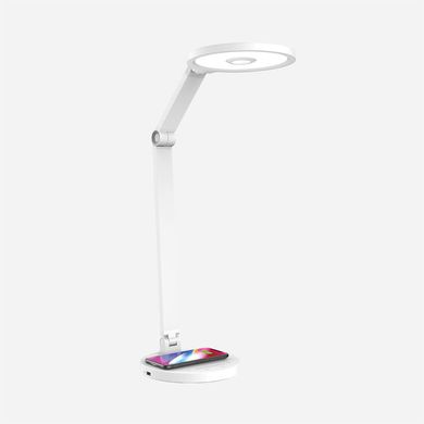 LED лампа c беспроводной зарядкой MOMAX Smart Desk Lamp with Wireless Charger - White, цена | Фото