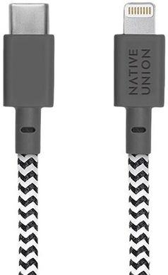 Кабель Native Union Night Cable USB-C to Lightning Zebra (3 m) (NCABLE-KV-CL-ZEB), цена | Фото