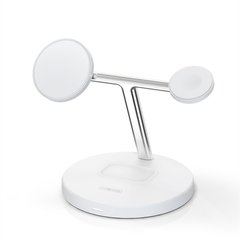 Док-станція з MagSafe DUZZONA W9 3-in-1 Wireless Charger Stand - White, ціна | Фото