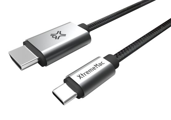 Кабель XtremeMac Type-C to HDMI Nylon Cable Space Gray (1 m) (XWH-UCH-13), ціна | Фото