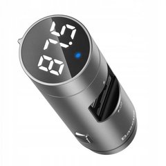 Автомобільна зарядка Baseus Energy Column Bluetooth FM Launcher 3,1A 2USB - Silver, ціна | Фото