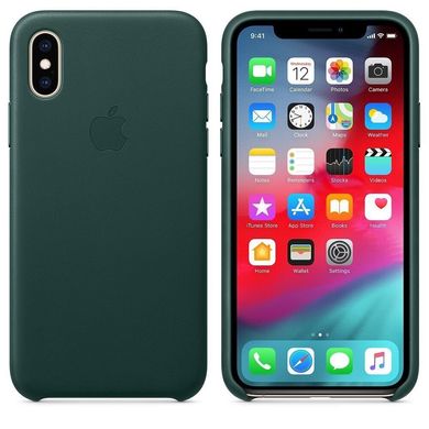 Чехол MIC Leather Case for iPhone X/Xs - Forest Green, цена | Фото