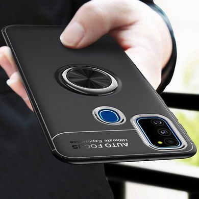 TPU чехол Deen ColorRing под магнитный держатель (opp) для Samsung Galaxy M30s - Черный / Черный, цена | Фото