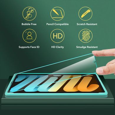 Защитное стекло с рамкой для поклейки ESR Premium Clear 9H Tempered Glass для iPad Mini 6 (2021), цена | Фото