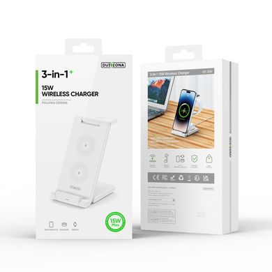 Док-станция DUZZONA W10-A 3-in-1 Wireless Charger Stand - White, цена | Фото