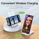 Док-станція DUZZONA W10-A 3-in-1 Wireless Charger Stand - White, ціна | Фото 6