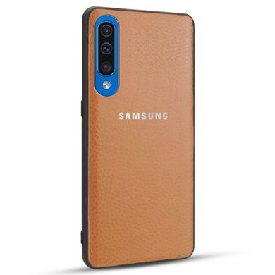 Кожаная накладка Classic series для Samsung Galaxy A50 (A505F) / A50s / A30s - Коричневый, цена | Фото