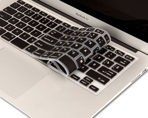 Накладка на клавіатуру для MacBook Air 13 (2012-2017) / Pro Retina 13/15 (2012-2015) - Чорна US (російське гравіювання), ціна | Фото