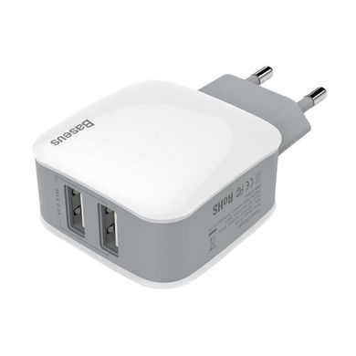 Зарядное устройство Baseus Letour Charger 2 USB 2.4A White, цена | Фото