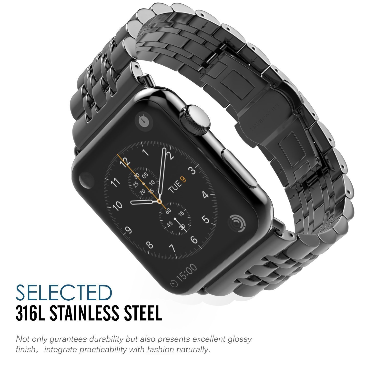 Металлический ремешок для Apple Watch 42/38 mm 7-Bead Metal Band - Black