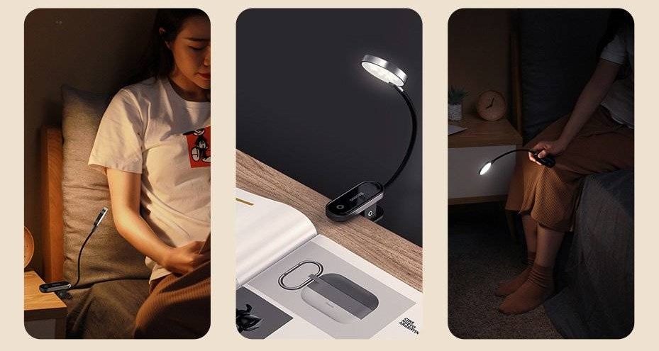 LED лампа для дому Baseus Comfort Reading Mini Clip