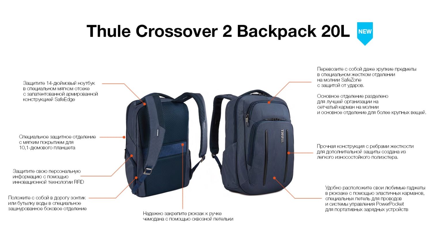 Сумка для ноутбука Thule Crossover 2 Convertible Laptop Bag 15.6