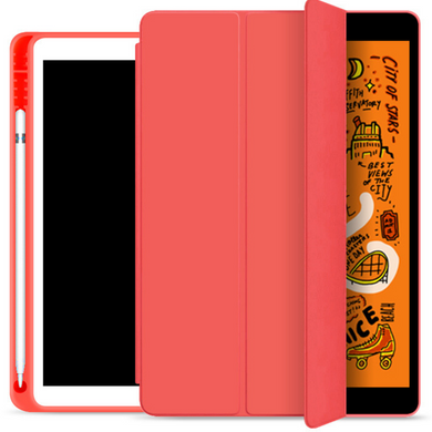 Чохол-книжка з тримачем для стілуса STR Trifold Pencil Holder Case PU Leather for iPad Pro 12.9 (2018 | 2020) - Pink, ціна | Фото