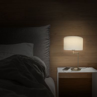 Настільна LED лампа Macally з підтримкою бездротової зарядки 10W + USB (LAMPCHARGEQI-E), ціна | Фото