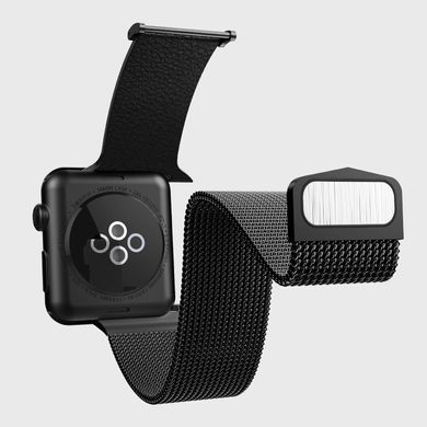 Ремешок для Apple Watch 40/38mm X-Doria Hybrid Mesh (Milanese+Leather) Band - Black, цена | Фото