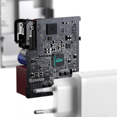 Зарядний пристрій Baseus GaN2 Fast Charger 100W + Cable Type-C to Type-C 100W (1.5m) - White (TZCCGAN-L02), ціна | Фото