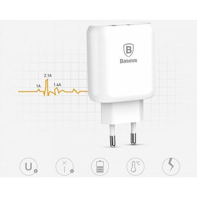 Зарядний пристрій Baseus Bojure Series Quick Charge EU Type-C PD+USB 32W - White (CCALL-BG02), ціна | Фото