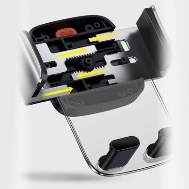 Тримач в машину Baseus Easy Control Clamp Pyste Type + Air Outlet set - Black (SUYK000001), ціна | Фото
