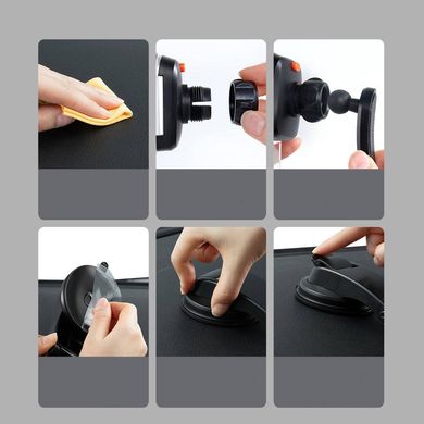 Автодержатель Baseus Easy Control Clamp Pyste Type + Air Outlet set - Black (SUYK000001), цена | Фото