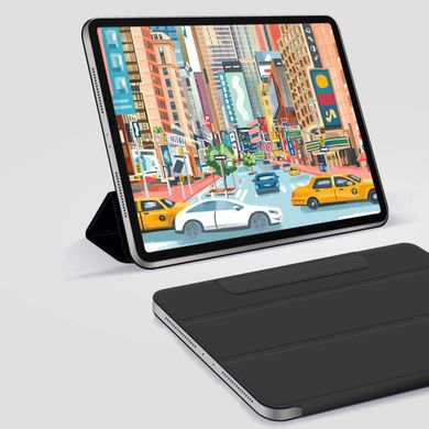 Магнітний силіконовий чохол-книжка STR Buckles Magnetic Case for iPad Pro 12.9 (2018 | 2020 | 2021) - Charcoal Gray, ціна | Фото
