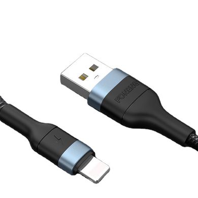 Кабель FONENG X51 (1m) Lightning to USB - Black, цена | Фото