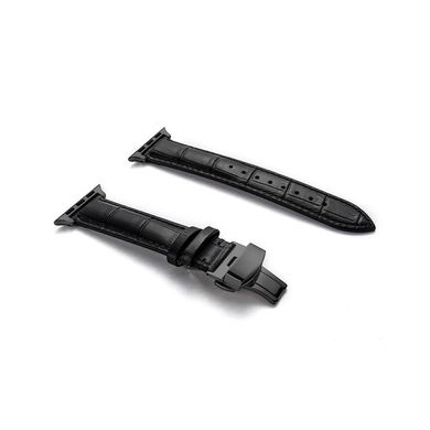 Ремінець JINYA Luxas Leather Band for Apple Watch 42/44mm - Black with Black Connector (JA4089), ціна | Фото