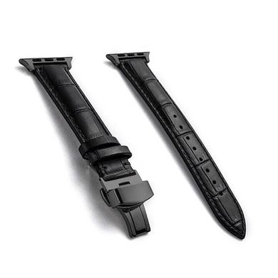 Ремінець JINYA Luxas Leather Band for Apple Watch 42/44mm - Black with Black Connector (JA4089), ціна | Фото