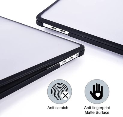 Пластикова накладка з силіконовим бампером STR Dual Color Hard Case for MacBook Pro 13 (2016-2022) - Black/Black, ціна | Фото