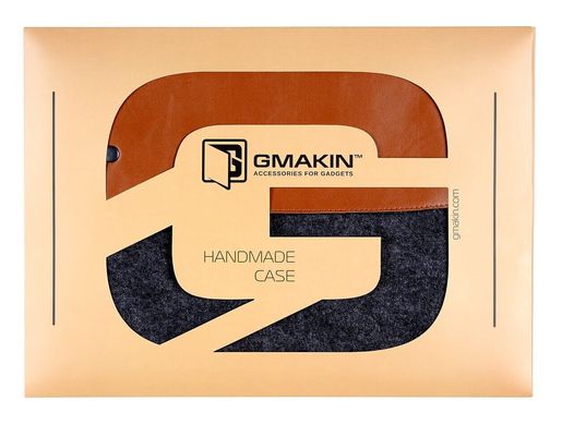Повстяний чохол-конверт Gmakin для MacBook Air 13 (2012-2017) / Pro Retina 13 (2012-2015) / Pro 14 (2021 | 2023) M1 | M2 | M3 - Brown (GM03), ціна | Фото