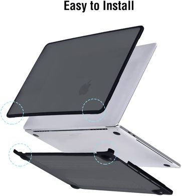 Пластиковая накладка c силиконовым бампером STR Dual Color Hard Case for MacBook Pro 14.2 (2021) - Black/Black, цена | Фото