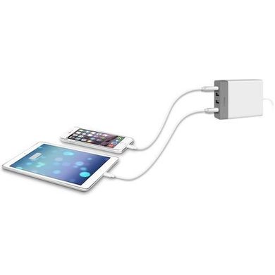Сетевое зарядное устройство Macally с USB-C портом и тремя USB-А портами, белый (HOME72UC-EU), цена | Фото