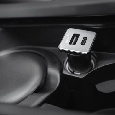 Автомобильная зарядка Moshi QuikDuo Car Charger USB-C PD/QC Black (36 W) (99MO022072), цена | Фото