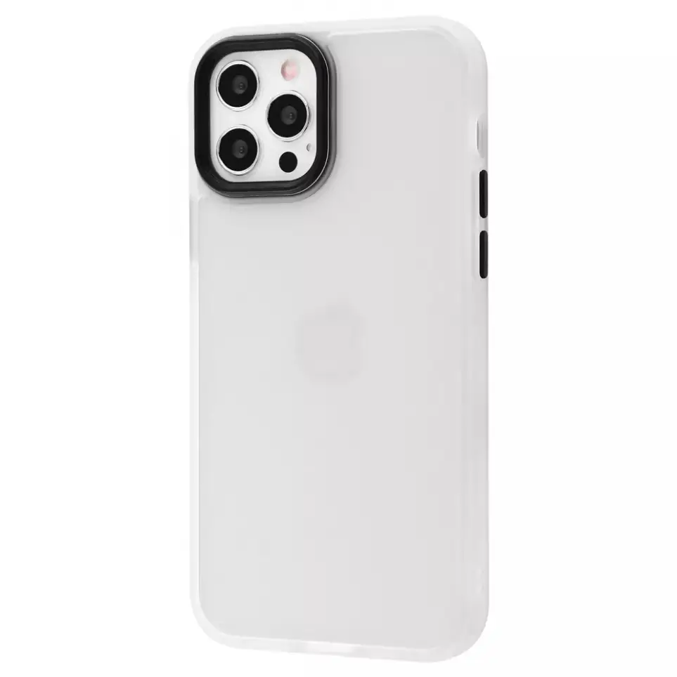 Матовый прозрачный противоударный чехол STR Shadow Matte for iPhone 12 | 12 Pro - White