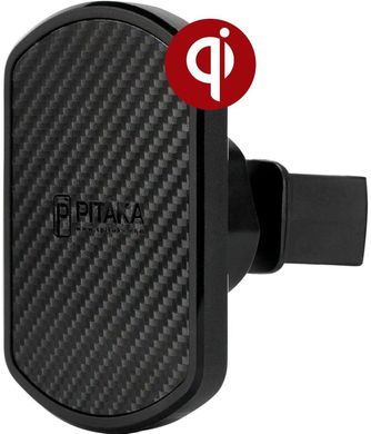 Бездротовий автомобільний зарядний пристрій Pitaka Magnetic Mount Qi Car Vent Black (CM001Q), ціна | Фото