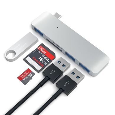 Хаб Satechi Type-C USB 3.0 3-in-1 Combo Hub Silver (ST-TCUHS), цена | Фото