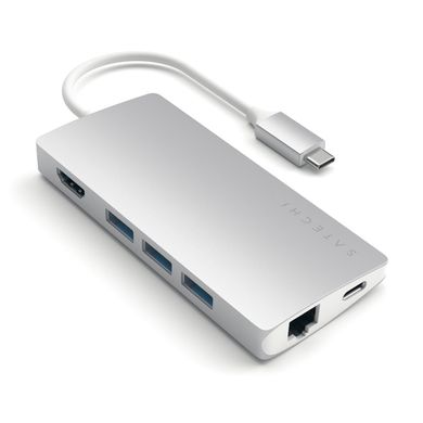 Хаб Satechi Type-C Multi-Port Adapter 4K with Ethernet V2 Silver (ST-TCMA2S), ціна | Фото