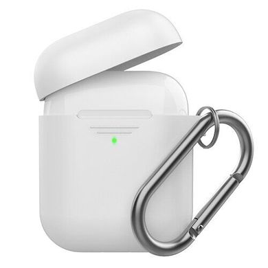 Чехол с карабином для Apple AirPods AHASTYLE Duo Silicone Case with Carabiner for Apple AirPods - Yellow (AHA-02060-YLW), цена | Фото