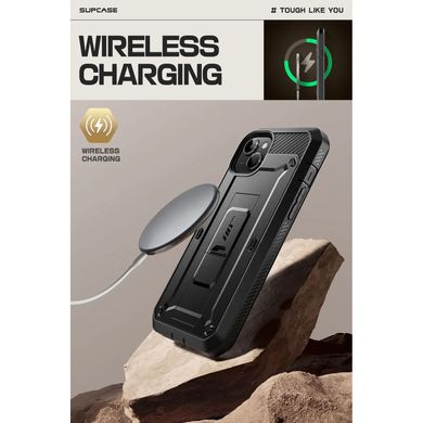 Противоударный чехол с защитой экрана SUPCASE Unicorn Beetle Pro Rugged Case for iPhone 15 - Black