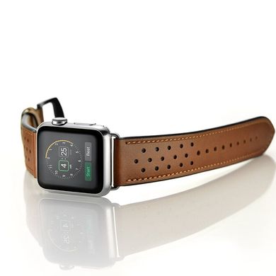 Ремешок JINYA Vogue Leather Band for Apple Watch 42/44/45 mm (Series SE/7/6/5/4/3/2/1) - Blue with Orange Dot (JA4008), цена | Фото