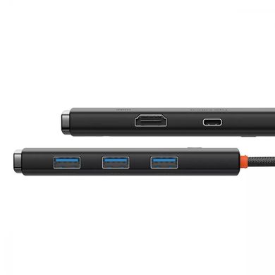 USB-Хаб Baseus Lite Series 5-in-1 (Type-C to HDMI + 3xUSB 3.0 + PD) - Black, цена | Фото