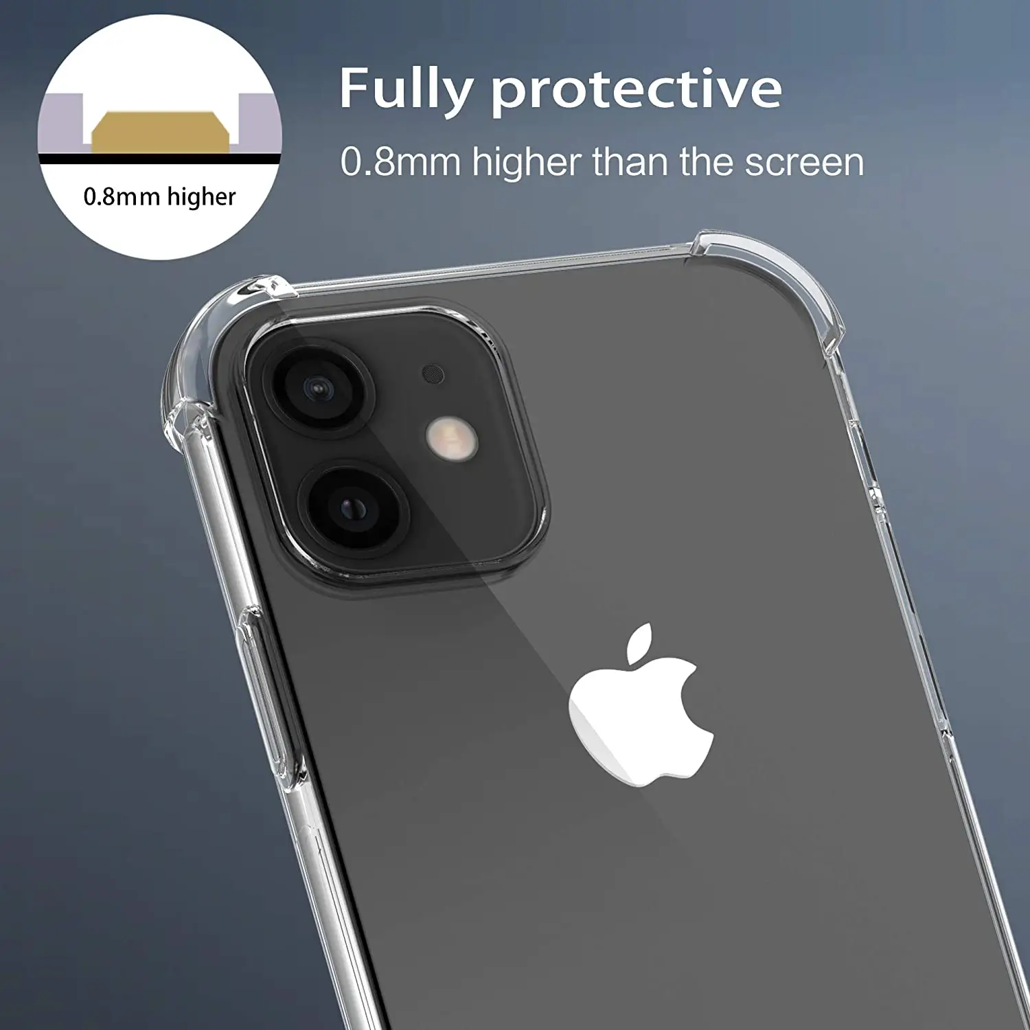 Силіконовий протиударний чохол STR WXD Силикон 0.8 mm для iPhone 12 | 12 Pro - Clear