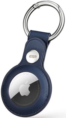 Шкіряний брелок з кільцем для AirTag ESR Metro Tag Keychain - Blue, ціна | Фото
