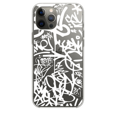 Силиконовый прозрачный чехол Oriental Case (Graffiti White) для iPhone 15 Pro Max