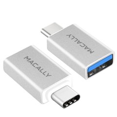 Адаптер Macally с USB-C 3.1 порта на USB-A 3.0 порт (два адаптера в комплекте), алюминий (UCUAF2), цена | Фото