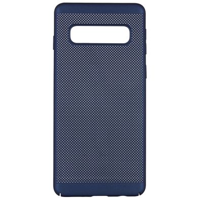 Ультратонкий дышащий чехол Grid case для Samsung Galaxy S10 - Темно-синий, цена | Фото