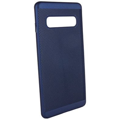 Ультратонкий дышащий чехол Grid case для Samsung Galaxy S10 - Темно-синий, цена | Фото