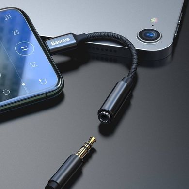 Переходник AUX Baseus Lightning to 3.5mm Headphone Jack Adapter - Black, цена | Фото