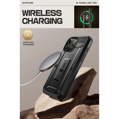 Протиударний чохол з захистом екрану SUPCASE Unicorn Beetle Pro Rugged Case for iPhone 15 Pro - Black