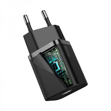 Зарядное устройтво Baseus Super Silicone PD Charger 20W (1Type-C) + With Cable Type-C to Lightning - White, цена | Фото
