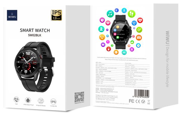 Розумний годинник WIWU Smart Watch SW02 - Black, ціна | Фото